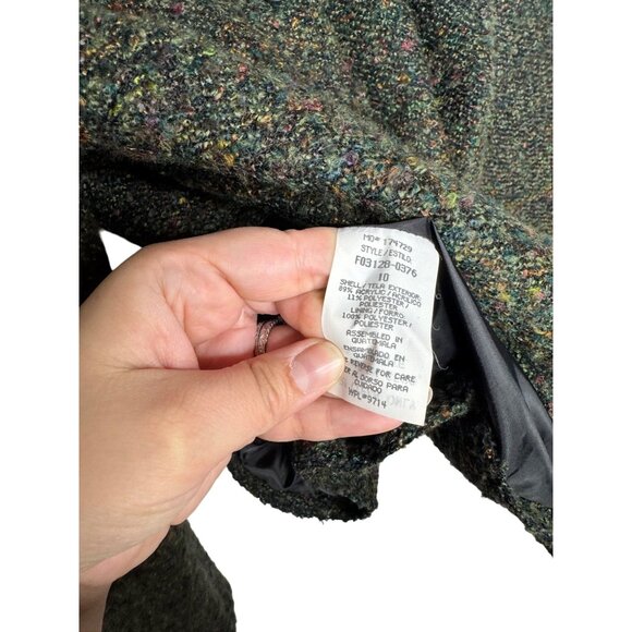 Sag Harbor Womens Tweed Button-Front Jacket Size 10 Multicolor Wool Blend - Picture 3 of 5